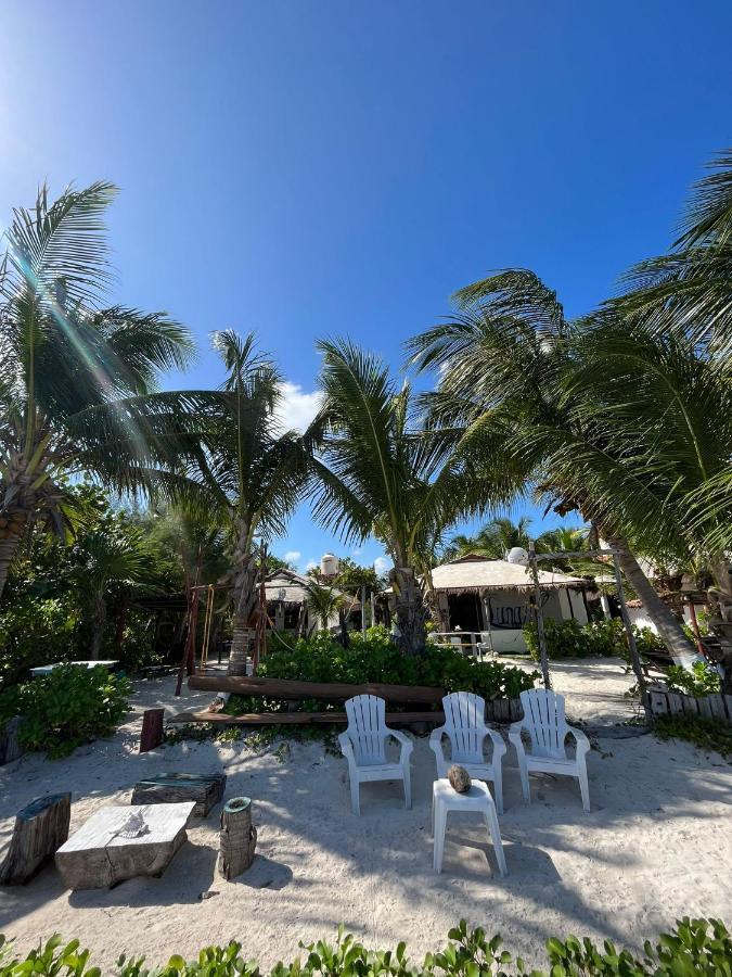 Lunazul Eco-Cabana Frente Al Mar Mahahual Kültér fotó