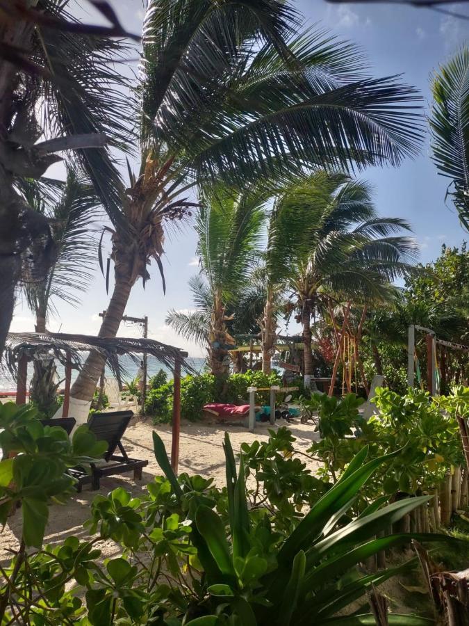 Lunazul Eco-Cabana Frente Al Mar Mahahual Kültér fotó