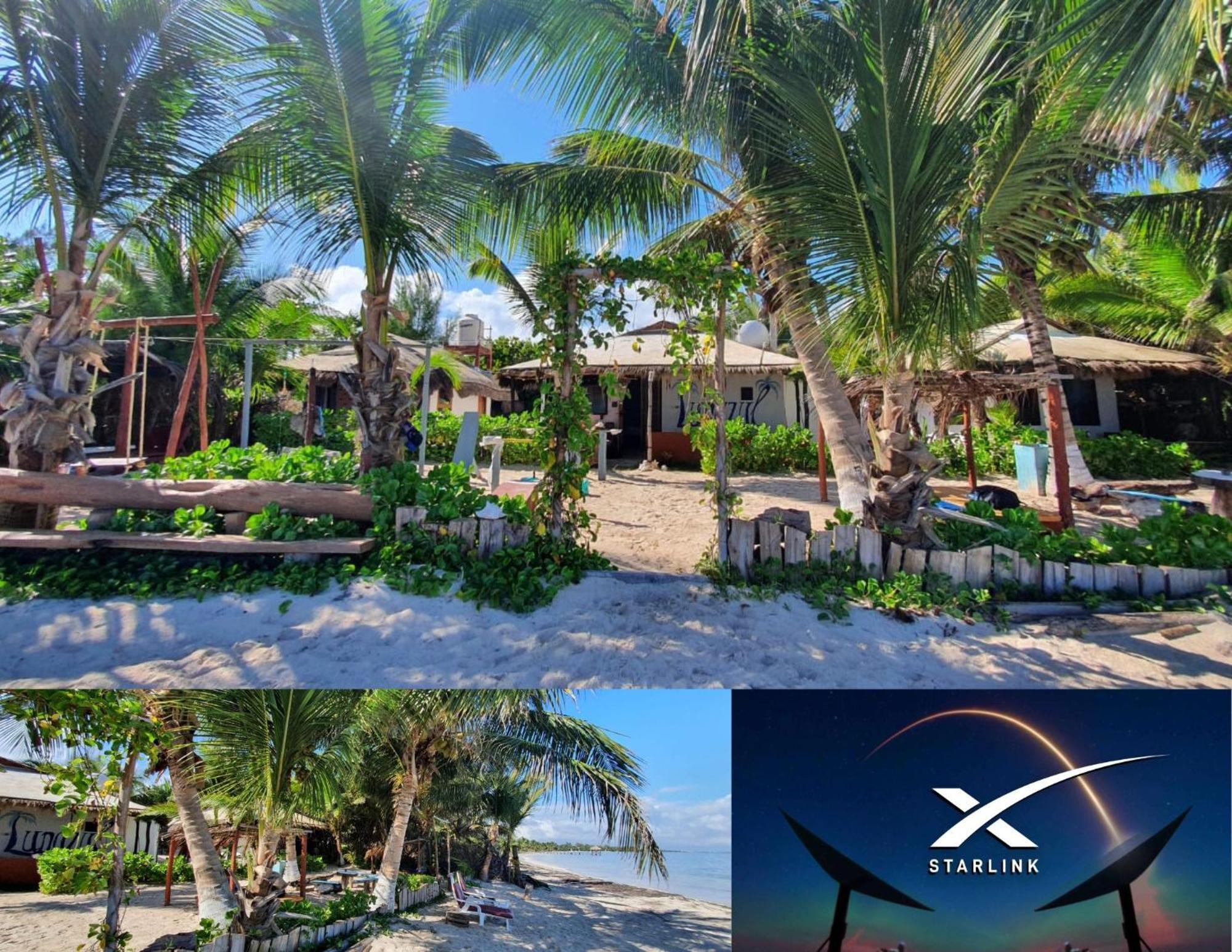 Lunazul Eco-Cabana Frente Al Mar Mahahual Kültér fotó